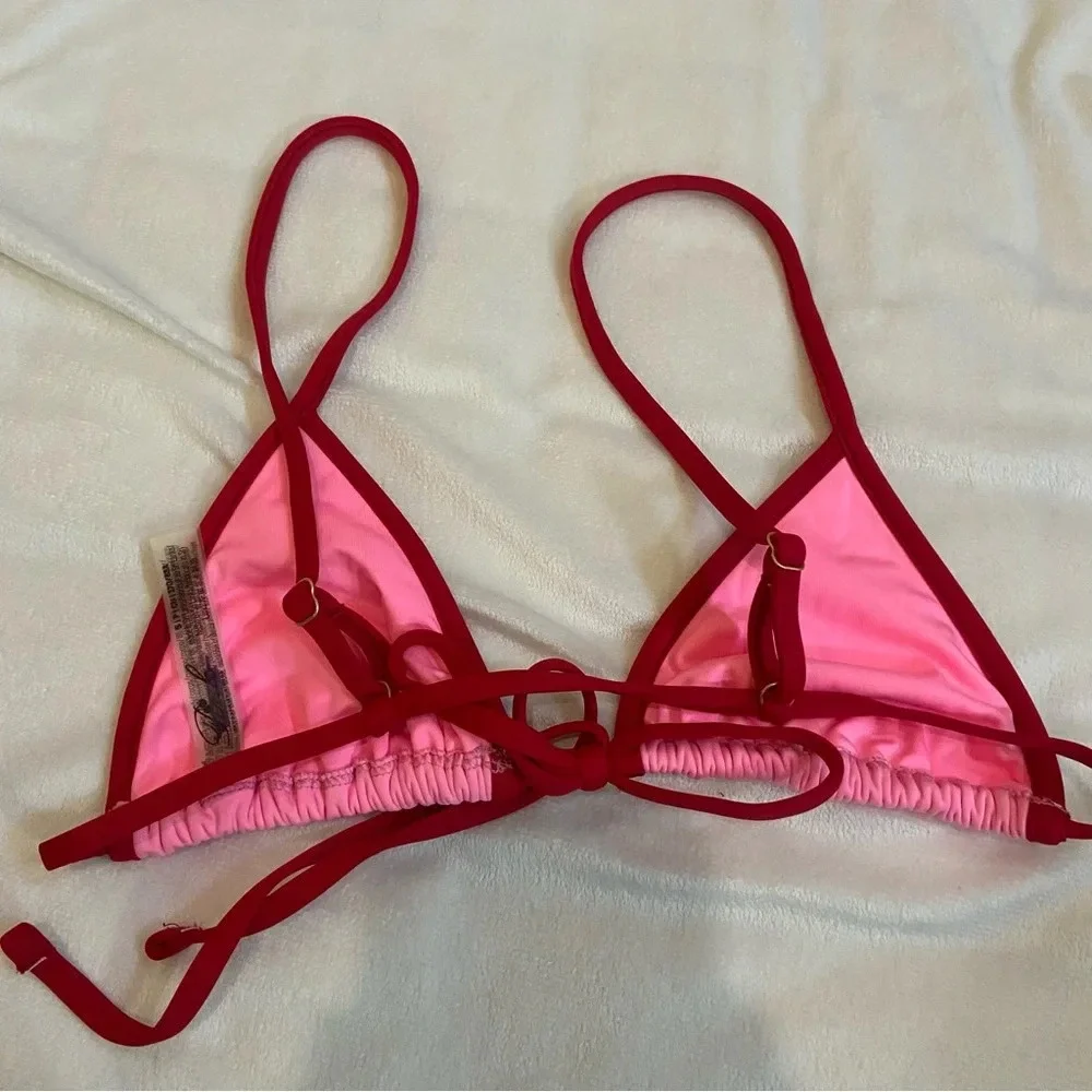 New! Frankie's Bikinis x PINK cape may rosemary bikini top 1526